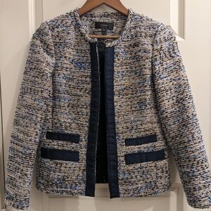 J. Crew Metallic Tweed Jacket w/Grosgrain Trim